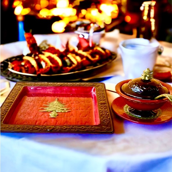 Relish plate with sauce bowl and spoon porcelain - Picture 2 of 10